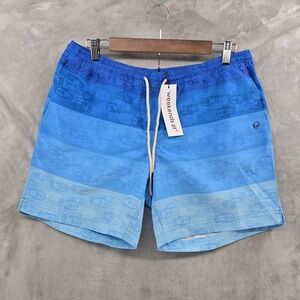 NWT weekends at Size XL Cerulean Salmon Swim Trunk Shorts Lined Blue Fish